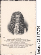 Авраам Дюкен (Abraham Duquesne, marquis du Bouchet) - лейтенант-генерал (вице-адмирал) французского флота.Старинная почтовая карточка. Стоковая иллюстрация, иллюстратор александр афанасьев / Фотобанк Лори
