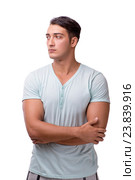 Young handsome man isolated on the white background. Стоковое фото, фотограф Elnur / Фотобанк Лори