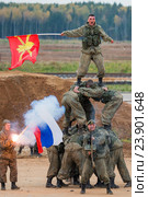 Показательные выступления спецназа ГРУ. "Брусиловский прорыв". Военно-историческое шоу (реконструкция) (2016 год). Редакционное фото, фотограф Алексей Бок / Фотобанк Лори