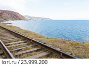Участок Кругобайкальской железной дороги. Стоковое фото, фотограф Юлия Батурина / Фотобанк Лори