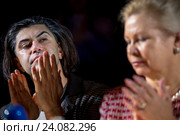 Российский артист балета, народный артист России, Николай Цискаридзе и народная артистка России Марина Леонова на Всероссийском конкурсе балета в Москве (2016 год). Редакционное фото, фотограф Николай Винокуров / Фотобанк Лори
