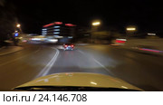 Time lapse ночью в Астрахани на дороге (2016 год). Редакционное видео, видеограф Андрей Воробьев / Фотобанк Лори