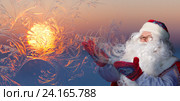 Santa Claus Blowing Frosty Breath. Стоковое фото, фотограф Владимир Мельников / Фотобанк Лори