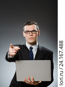 Man with laptop in business concept. Стоковое фото, фотограф Elnur / Фотобанк Лори