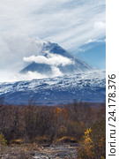 Извергающийся Ключевской вулкан в Камчатском крае. Стоковое фото, фотограф А. А. Пирагис / Фотобанк Лори