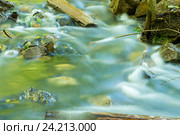 Движение воды в лесном ручье снятое с длинной выдержкой. Стоковое фото, фотограф Иванов Алексей / Фотобанк Лори