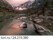 Пасмурный закат на озере Kuyguk. Стоковое фото, фотограф Игорь Скляров / Фотобанк Лори