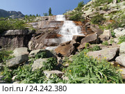 Ергаки. Водопад Мраморный. Стоковое фото, фотограф Шичкина Антонина / Фотобанк Лори