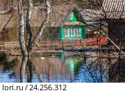 Затопленные дома, половодье. Стоковое фото, фотограф Илья Якунин / Фотобанк Лори