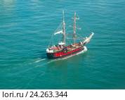 brigantine in sea. Стоковое фото, фотограф Яков Филимонов / Фотобанк Лори