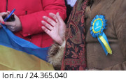 Украинский патриотический флэш-моб, песня (2016 год). Редакционное видео, видеограф Потийко Сергей / Фотобанк Лори