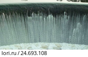 Concepts Power and Preservation of Clean Water Environment. Waterfall on River. Стоковое видео, видеограф Vladimir Botkin / Фотобанк Лори