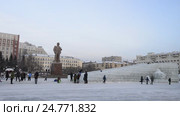 Площадь Ленина в новогоднем убранстве, г. Чита, Забайкальский край (2016 год). Редакционное видео, видеограф Геннадий Соловьев / Фотобанк Лори