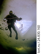 Ice diving in Russian Arctic (2009 год). Редакционное фото, фотограф Некрасов Андрей / Фотобанк Лори