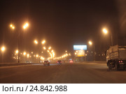 Коломна, Новорязанское шоссе зимой утром (2017 год). Редакционное фото, фотограф Дмитрий Неумоин / Фотобанк Лори