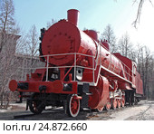 Паровоз «Красный коммунар». Памятник г.Челябинск. (2009 год). Редакционное фото, фотограф Нина Карымова / Фотобанк Лори
