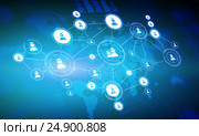 Social network background . Mixed media. Стоковая иллюстрация, иллюстратор Sergey Nivens / Фотобанк Лори