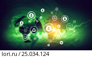 Social network background . Mixed media. Стоковая иллюстрация, иллюстратор Sergey Nivens / Фотобанк Лори