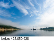 Summer day landscape with Tanker Ship, Bulk Carrier. Стоковое фото, фотограф Оксана Владимировна Грачева / Фотобанк Лори