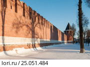Город Тула. Никитская башня Тульского кремля зимой (2017 год). Редакционное фото, фотограф Игорь Низов / Фотобанк Лори