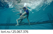 Underwater view of Synchronized Swimming. Стоковое видео, видеограф Некрасов Андрей / Фотобанк Лори