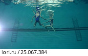 Underwater view of Synchronized Swimming. Стоковое видео, видеограф Некрасов Андрей / Фотобанк Лори