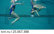 Underwater view of Synchronized Swimming. Стоковое видео, видеограф Некрасов Андрей / Фотобанк Лори