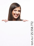 Close up business woman portrait. White background female portr. Стоковое фото, фотограф sheftsoff / Фотобанк Лори