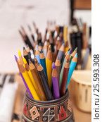 Colored wooden crayons. Стоковое фото, фотограф Иван Куликов / Фотобанк Лори