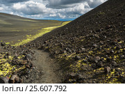 Hiking trail climb to North Breakthrough Great Tolbachik Fissure Eruption 1975 (2016 год). Редакционное фото, фотограф Юлия Машкова / Фотобанк Лори