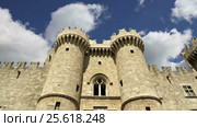 Rhodes Island, Greece, a symbol of Rhodes, of the famous Knights Grand Master Palace (also known as Castello) in the Medieval town of rhodes, a must-visit museum of Rhodes (2017 год). Стоковое видео, видеограф Владимир Журавлев / Фотобанк Лори
