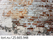 Старая кирпичная стена. Фон. Стоковое фото, фотограф Наталья Осипова / Фотобанк Лори