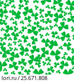 Green Cartoon Clover Leaves. Стоковая иллюстрация, иллюстратор Valerii Stoika / Фотобанк Лори
