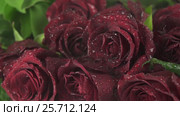 Rain on beautiful bouquet of red roses slow motion stock footage video. Стоковое видео, видеограф Юлия Машкова / Фотобанк Лори