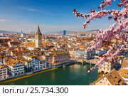 Zurich aerial view (2011 год). Стоковое фото, фотограф Sergey Borisov / Фотобанк Лори