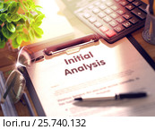 Initial Analysis on Clipboard. 3D. Стоковая иллюстрация, иллюстратор Илья Урядников / Фотобанк Лори