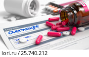 Overweight - Text in Differential Diagnoses. 3D Render. Стоковая иллюстрация, иллюстратор Илья Урядников / Фотобанк Лори