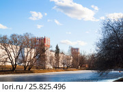 Красивый вид Новодевичьего монастыря в марте месяце (2017 год). Стоковое фото, фотограф Emelinna / Фотобанк Лори