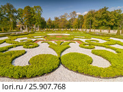 Ornamental east garden in Wilanow Royal Palace, Warsaw Poland. Стоковое фото, агентство BE&W Photo / Фотобанк Лори