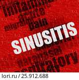 Health concept: Sinusitis on Red Brickwall . Стоковая иллюстрация, иллюстратор Илья Урядников / Фотобанк Лори