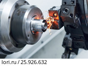 cutting tool at metal working on lather machine. Стоковое фото, фотограф Дмитрий Калиновский / Фотобанк Лори