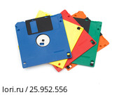 Floppy disk on the white background. Стоковое фото, фотограф Антон Соваренко / Фотобанк Лори