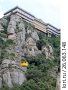 MONTSERRAT, SPAIN - AUGUST 28, 2012: Benedictine abbey Santa Maria de Montserrat in Monistrol de Montserrat, Spain. Стоковое фото, фотограф Шилер Анастасия / Фотобанк Лори