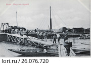 Волга. Нагрузка баржей. Старая открытка. Стоковое фото, фотограф Галина Ермолаева / Фотобанк Лори