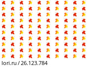Background of colored maple leaves. Стоковая иллюстрация, иллюстратор Михаил Яковлев (ktynzq) / Фотобанк Лори
