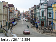Kazan, Russia - Mar 27.2017. General view of Chernyshevsky street. Редакционное фото, фотограф Володина Ольга / Фотобанк Лори