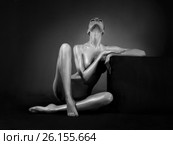 Молодая красивая девушка с идеальной фигурой танцует эротический стриптиз танец в ночном клубе. Портрет сексуальной обнаженной женщины с красивым телом. художественная эротика со страстной фотомоделью показывающей голые части тела. Стоковое фото, фотограф Майер Георгий Владимирович / Фотобанк Лори