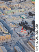 Вид сверху на город Покачи (Нижневартовский район) (2011 год). Стоковое фото, фотограф Владимир Мельников / Фотобанк Лори