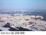 Вид сверху на город Покачи (Нижневартовский район) (2011 год). Стоковое фото, фотограф Владимир Мельников / Фотобанк Лори