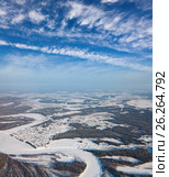 Село Угут, Сургутский район, Россия. Вид сверху (2017 год). Стоковое фото, фотограф Владимир Мельников / Фотобанк Лори